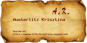Austerlitz Krisztina névjegykártya