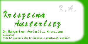 krisztina austerlitz business card